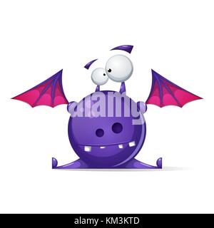 Cartoon happy, mignon, drôle, Monster. Illustration de Vecteur