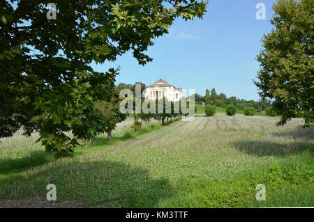 Villa Capra nommé La Rotonda, conçu par l'architecte Andrea Palladio, l'année 1591 à Vicenza en Italie - 06 août 2014 Banque D'Images