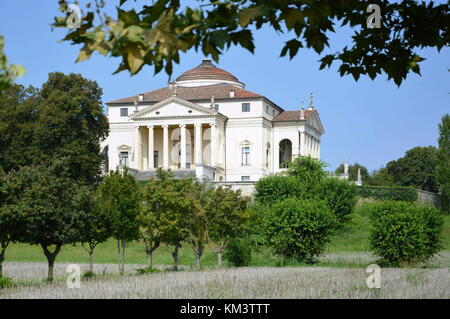 Villa Capra nommé La Rotonda, conçu par l'architecte Andrea Palladio, l'année 1591 à Vicenza en Italie - 06 août 2014 Banque D'Images