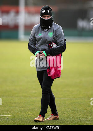 Du celtique Leigh Griffiths durant la session de formation à Lennoxtown, Glasgow. Banque D'Images