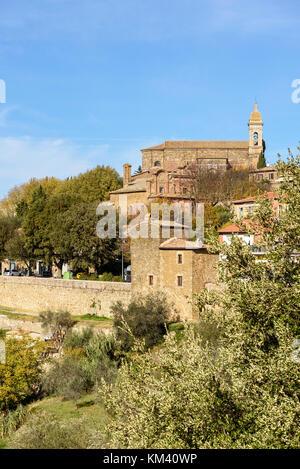 Vieille ville de Montalcino, province de Sienne, toscane, italie Banque D'Images