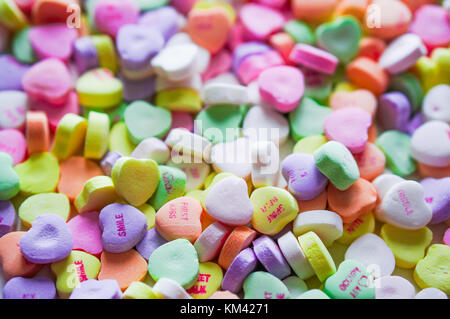 Gros plan du coeur bonbons avec message Banque D'Images