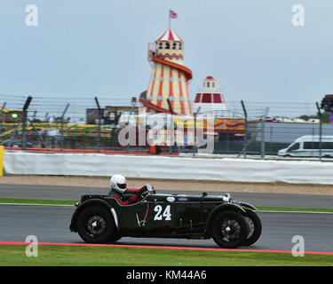 Theo hunt, Frazer Nash tt replica, kidston trophy, avant guerre sports cars, Silverstone classic, juillet 2017, Silverstone, 60 voitures, Chris mcevoy, contrôle du circuit Banque D'Images