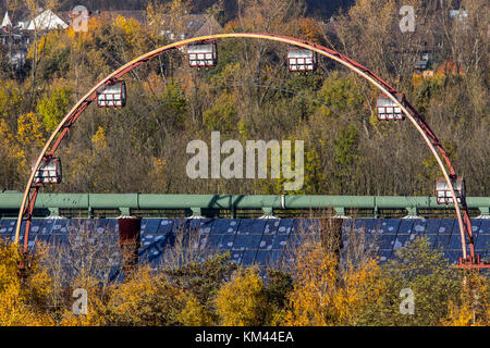 Site du patrimoine mondial de l'UNESCO, la mine Zeche Zollverein à Essen, Allemagne, cokerie, sun-roue, une sorte de grande roue, Banque D'Images