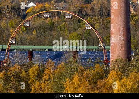 Site du patrimoine mondial de l'UNESCO, la mine Zeche Zollverein à Essen, Allemagne, cokerie, sun-roue, une sorte de grande roue, Banque D'Images