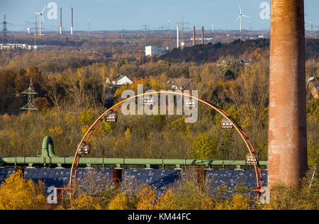 Site du patrimoine mondial de l'UNESCO, la mine Zeche Zollverein à Essen, Allemagne, cokerie, sun-roue, une sorte de grande roue, Banque D'Images