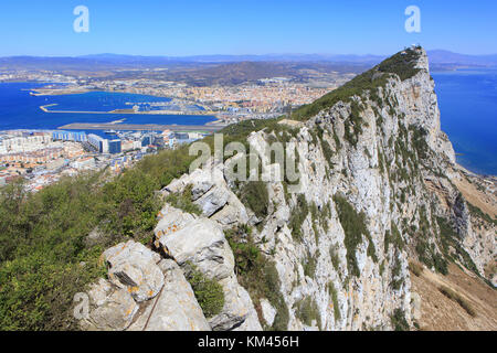 Le sommet du rocher de Gibraltar Banque D'Images