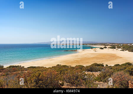 Pyrgaki beach dans l'île de Naxos, Grèce Banque D'Images