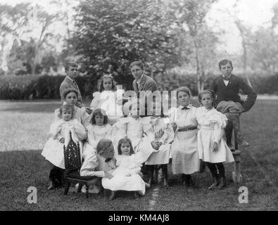 Franklin d. Roosevelt et cousins de Fairhaven, Massachusetts Banque D'Images