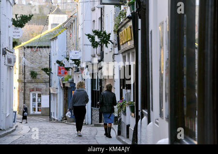Rues étroites St Ives Cornwall UK Banque D'Images