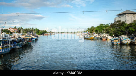 Colombo, Sri Lanka - Sep 5, 2015. De nombreux bateaux de pêche accostant à quai principal de Colombo, Sri Lanka. En raison de son grand port, colombo était connu du ancien Banque D'Images