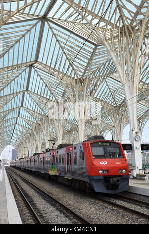 Gare oriente;électriques;Lisbonne Portugal Sintra;; ; Banque D'Images