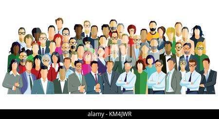 Photo de groupe avec des personnes différentes, illustration Illustration de Vecteur