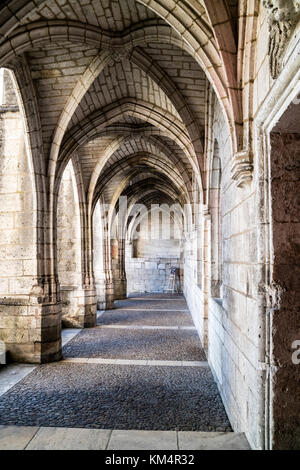 Cloître de l'abbaye de St Pierre, Brantôme, Périgord, Dordogne, France, Europe. Banque D'Images