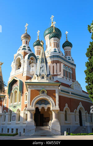 St. Nicolas cathédrale orthodoxe russe, Nice, France Banque D'Images