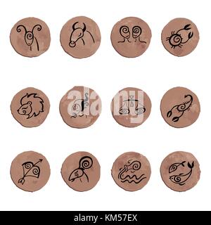 Zodiac Horoscope signes star, vector set. hand drawn illustration. Illustration de Vecteur