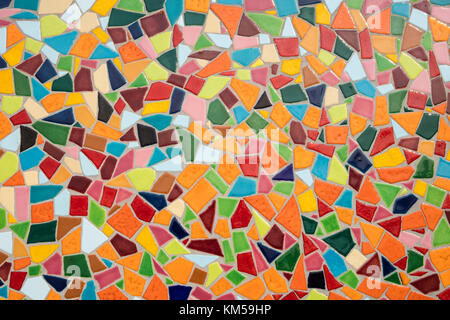 Détail d'une mosaïque de verre multicolores. Banque D'Images