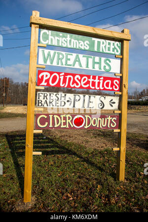 Signe de Noël dans une ferme la parole à Mahwah, New Jersey Banque D'Images