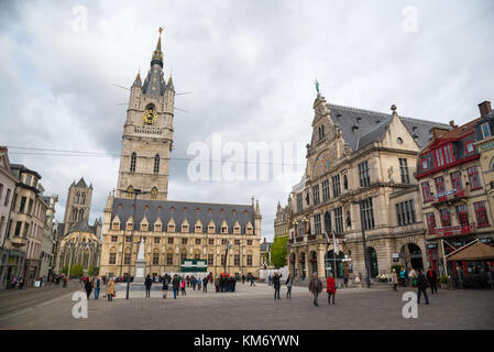 Gand, Belgique - 16 Avril 2017 : Belfort tower dans la partie historique de la ville de Gand, Belgique Banque D'Images