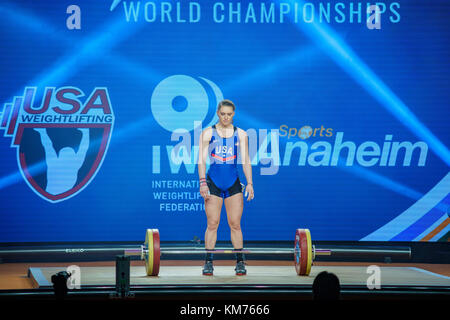 Anaheim, 30 novembre 2017 : Martha ann Rogers dans la Fédération internationale d'haltérophilie championnats du monde le Nov 30, 2017 à Anaheim Convention Center, lo Banque D'Images