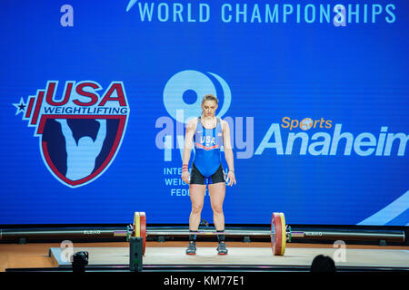 Anaheim, 30 novembre 2017 : Martha ann Rogers dans la Fédération internationale d'haltérophilie championnats du monde le Nov 30, 2017 à Anaheim Convention Center, lo Banque D'Images