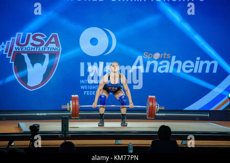 Anaheim, 30 novembre 2017 : Martha ann Rogers dans la Fédération internationale d'haltérophilie championnats du monde le Nov 30, 2017 à Anaheim Convention Center, lo Banque D'Images