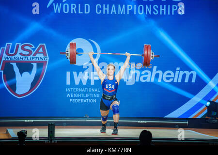 Anaheim, 30 novembre 2017 : Martha ann Rogers dans la Fédération internationale d'haltérophilie championnats du monde le Nov 30, 2017 à Anaheim Convention Center, lo Banque D'Images