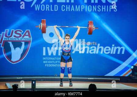 Anaheim, 30 novembre 2017 : Martha ann Rogers dans la Fédération internationale d'haltérophilie championnats du monde le Nov 30, 2017 à Anaheim Convention Center, lo Banque D'Images