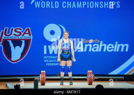 Anaheim, 30 novembre 2017 : Martha ann Rogers dans la Fédération internationale d'haltérophilie championnats du monde le Nov 30, 2017 à Anaheim Convention Center, lo Banque D'Images