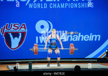 Anaheim, 30 novembre 2017 : Martha ann Rogers dans la Fédération internationale d'haltérophilie championnats du monde le Nov 30, 2017 à Anaheim Convention Center, lo Banque D'Images