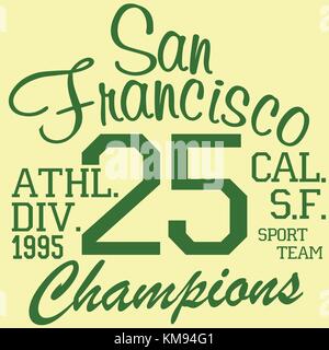 Impression sur T-shirt design, typographie graphiques vector illustration d'un insigne brode san Diego Californie label signe. Illustration de Vecteur