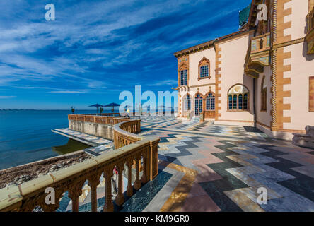 Cadzen le manoir opulent dans le style Renaissance méditerranéenne de John & Marble Ringling à Sarasota en Floride Banque D'Images