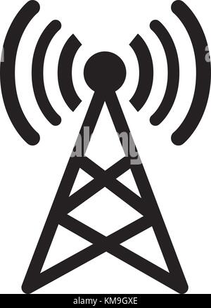 Signal d'antenne sign vector et isolé sur fond blanc.symbole de signal Illustration de Vecteur