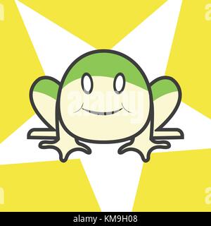 Cute cartoon grenouille avec étoile sur background.belle toad character design vector illustration Illustration de Vecteur