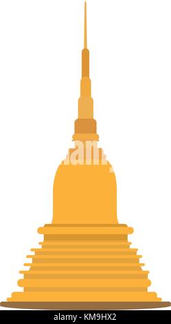 La pagode d'or thaïlandais construction d'illustration vectorielle, le Bouddhisme Le bouddhisme.architecture pagode thai style forme.la pagode d'or en Asie Illustration de Vecteur