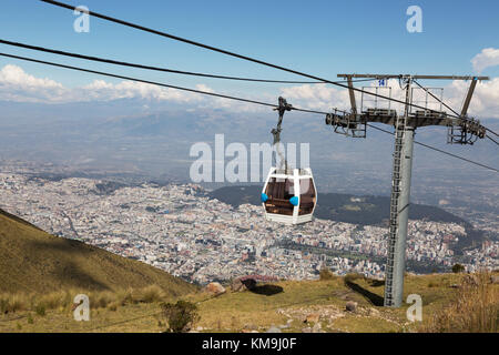 Quito Teleferico ( ou Teleferiqo ) - un téléphérique de Quito, le côté est de volcan Pichincha à lookout Cruz Loma, Quito, Equateur, Amérique du Sud Banque D'Images
