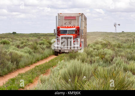 Autoroute à travers la prairie dans le Texas Panhandle Banque D'Images