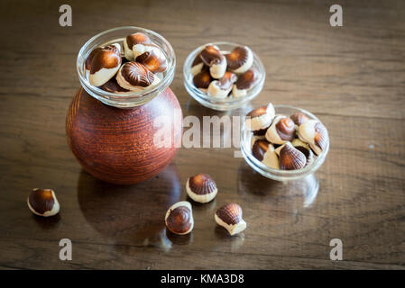 Les coquillages chocolates Banque D'Images