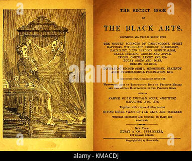 Textes - La magie ancienne Livre Secret de l'art noir (1878) avec une illustration d'un fantôme ou spectre Banque D'Images