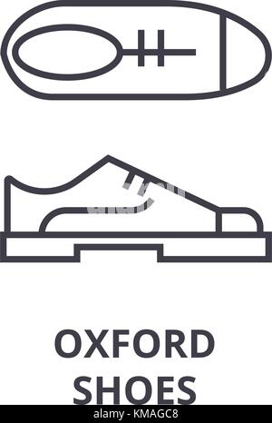 L'icône de la ligne de chaussures oxford, contours signe, symbole linéaire, vecteur, illustration télévision Illustration de Vecteur