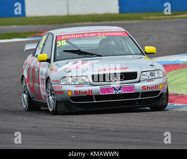 Keith Butcher, Audi A4, hscc, super touring car challenge, 1970 voitures de tourisme, donington festival historique, avril, 2017, sport automobile, sport automobile Banque D'Images