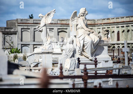 'Sleeping Beauty', Familia Rumbaut, Cementerio la Reina, cimetière historique à Cienfuegos, Cuba Banque D'Images