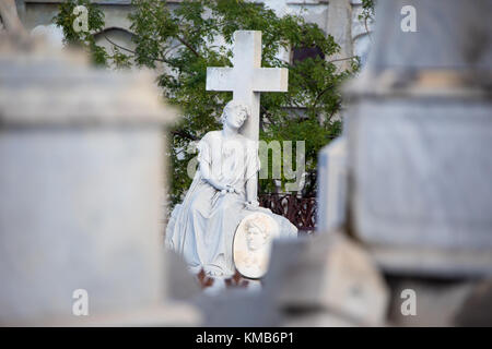 'Sleeping Beauty', Familia Rumbaut, Cementerio la Reina, cimetière historique à Cienfuegos, Cuba Banque D'Images