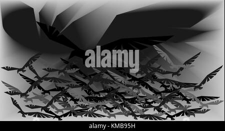L'abstraction des silhouettes d'oiseaux oiseaux affiche Illustration de Vecteur