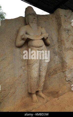Site du patrimoine mondial de l'UNESCO, l'ancienne cité de Polonnaruwa, Sri Lanka, Asie - Parakramabahu site Statue Banque D'Images