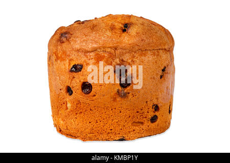 Gâteau panettone isolé sur fond blanc Banque D'Images