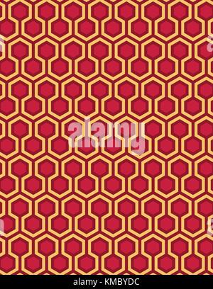 Hexagone transparente rouge Style de motif motif nid d'arrière-plan et vector illustration Illustration de Vecteur