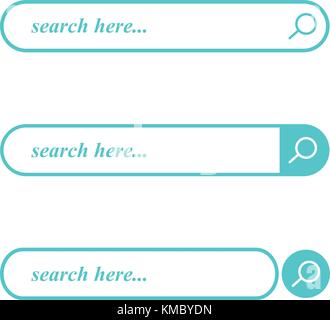Blue Bar recherche élément du vecteur conception, l'ensemble de boîtes de recherche modèle d'interface utilisateur.icônes de recherche conception simple vector illustration Illustration de Vecteur
