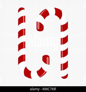Sweet Candy Cane. Décoration pour la nouvelle année. vector illustration. Illustration de Vecteur
