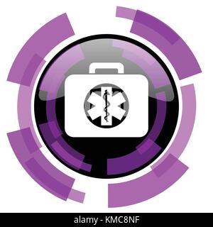 Rescue kit violet rose vecteur de conception moderne et l'icône web smartphone. bouton rond en eps 10 isolé sur fond blanc. Illustration de Vecteur